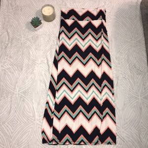 Long chevron skirt